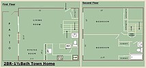 Floorplan Image 15602BR-1½Bath TH Floor Plan - Lateral View